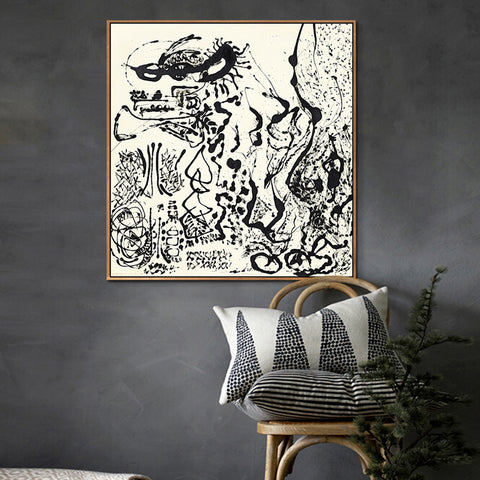 INVIN ART Framed Canvas Giclee Print Art Number 5 Elegant Lady by Jackson Pollock Abstract Wall Art Living Room Home Office Decorations
