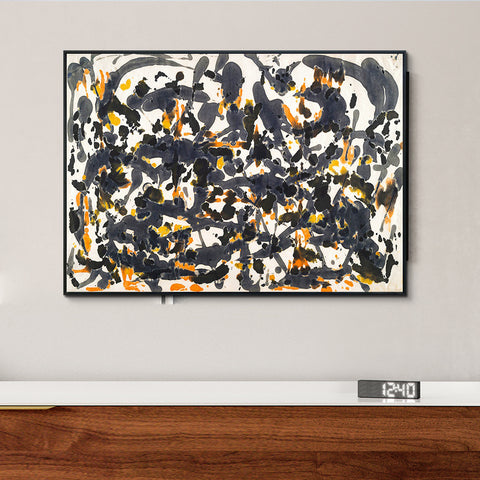 INVIN ART Framed Canvas Giclee Print Art Untitled(2) by Jackson Pollock Abstract Wall Art Living Room Home Office Decorations