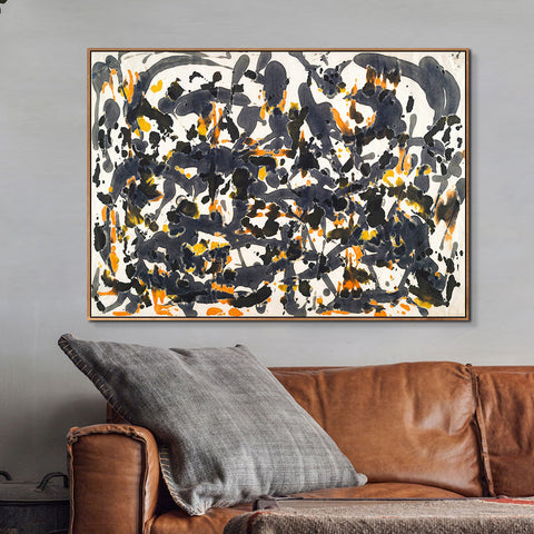 INVIN ART Framed Canvas Giclee Print Art Untitled(2) by Jackson Pollock Abstract Wall Art Living Room Home Office Decorations