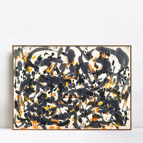 INVIN ART Framed Canvas Giclee Print Art Untitled(2) by Jackson Pollock Abstract Wall Art Living Room Home Office Decorations