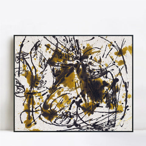 INVIN ART Framed Canvas Giclee Print Art Untitled(3) by Jackson Pollock Abstract Wall Art Living Room Home Office Decorations
