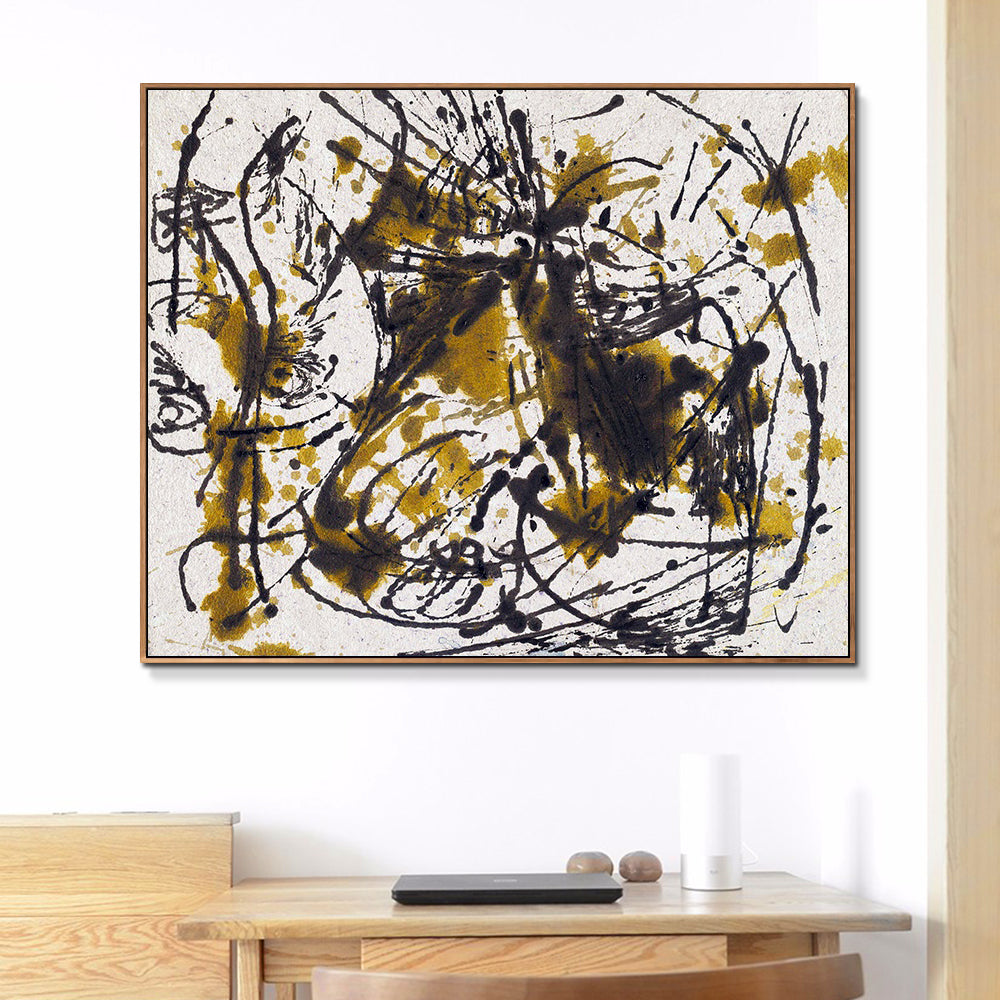 INVIN ART Framed Canvas Giclee Print Art Untitled(3) by Jackson Pollock Abstract Wall Art Living Room Home Office Decorations