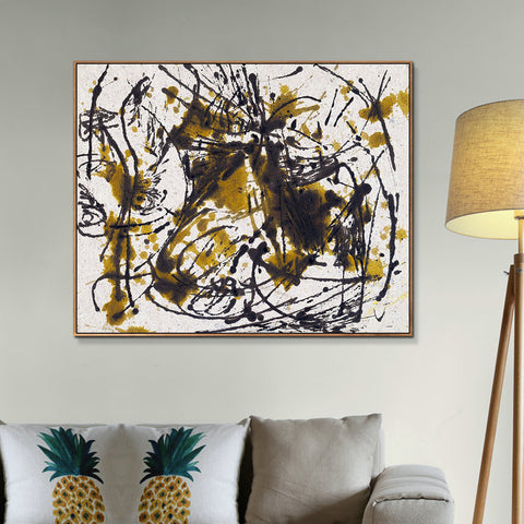 INVIN ART Framed Canvas Giclee Print Art Untitled(3) by Jackson Pollock Abstract Wall Art Living Room Home Office Decorations