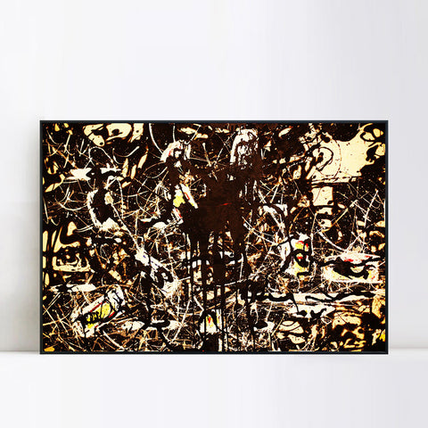 INVIN ART Framed Canvas Giclee Print Art Yellow Islands by Jackson Pollock Abstract Wall Art Living Room Home Office Decorations