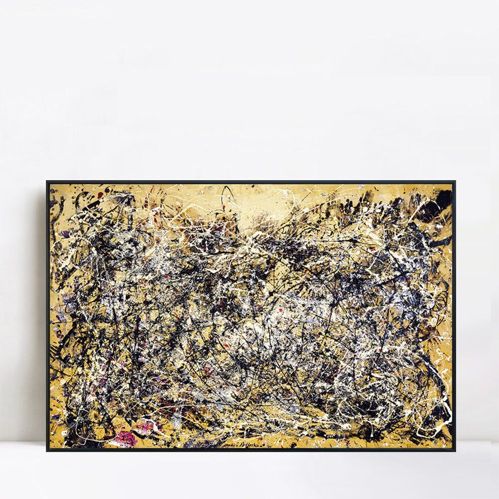 INVIN ART Framed Canvas Giclee Print Art Abstract Series#21 by Jackson Pollock Abstract Wall Art Living Room Home Office Decorations