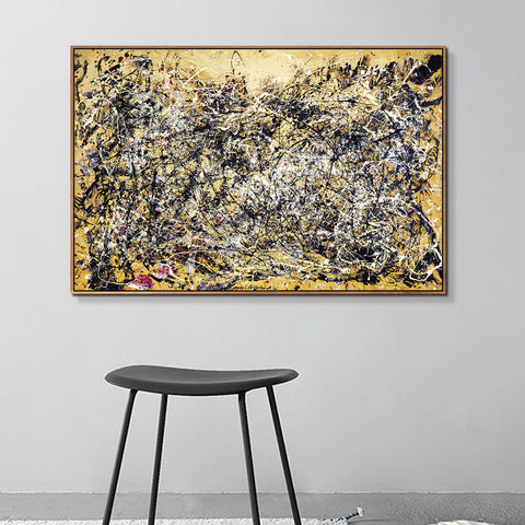 INVIN ART Framed Canvas Giclee Print Art Number 1A by Jackson Pollock Abstract Wall Art Living Room Home Office Decorations