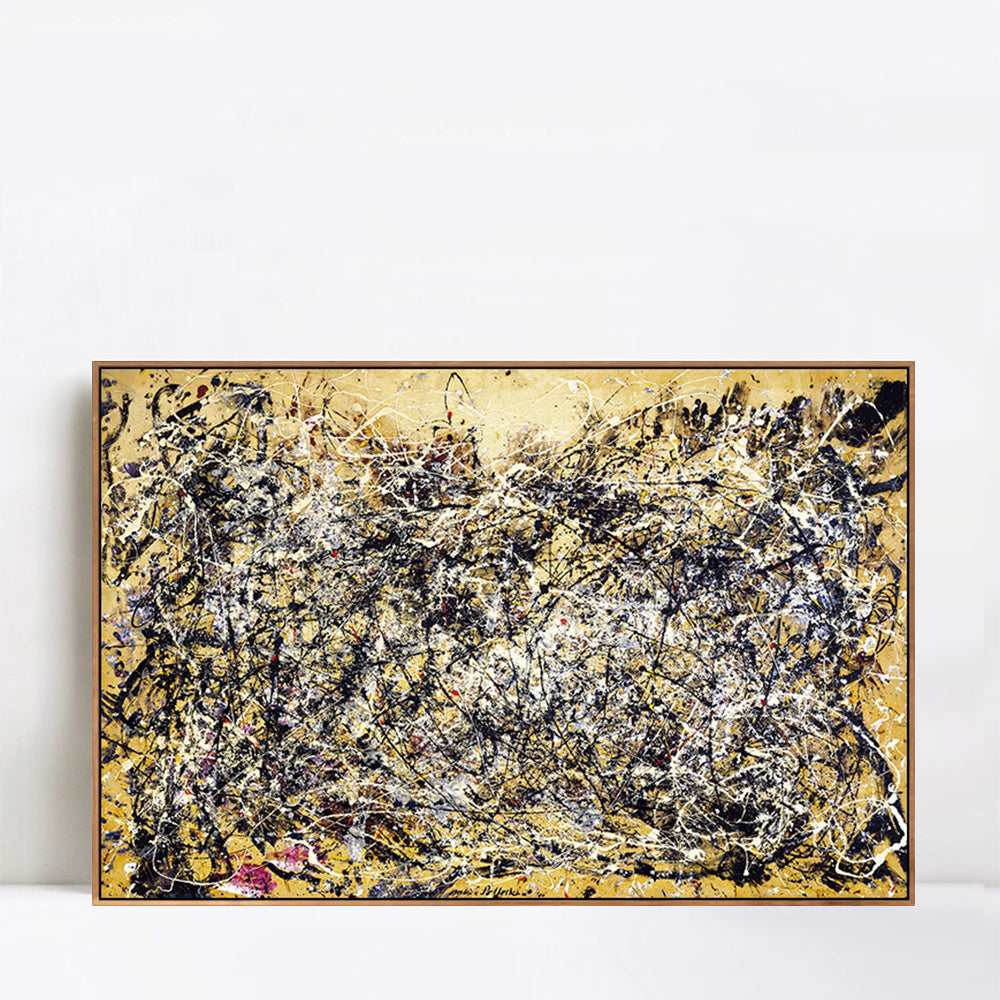 INVIN ART Framed Canvas Giclee Print Art Abstract Series#21 by Jackson Pollock Abstract Wall Art Living Room Home Office Decorations