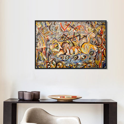 INVIN ART Framed Canvas Giclee Print Art Abstract Series#21 by Jackson Pollock Abstract Wall Art Living Room Home Office Decorations