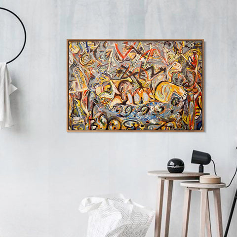INVIN ART Framed Canvas Giclee Print Art Abstract Series#21 by Jackson Pollock Abstract Wall Art Living Room Home Office Decorations