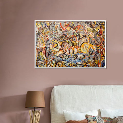 INVIN ART Framed Canvas Giclee Print Art Abstract Series#21 by Jackson Pollock Abstract Wall Art Living Room Home Office Decorations