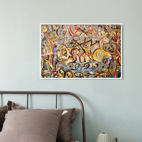 INVIN ART Framed Canvas Giclee Print Art Abstract Series#21 by Jackson Pollock Abstract Wall Art Living Room Home Office Decorations