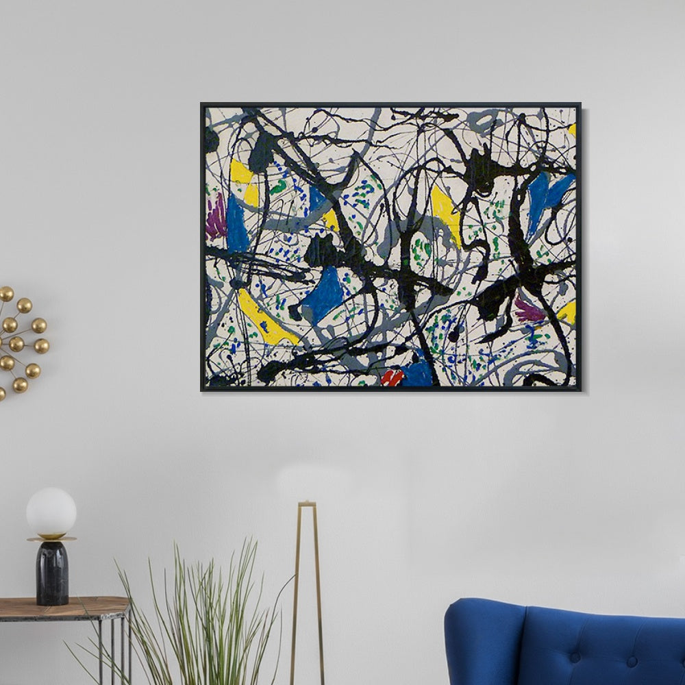 INVIN ART Framed Canvas Giclee Print Art Summertime No.9A,1948 by Jackson Pollock Abstract Wall Art Living Room Home Office Decorations