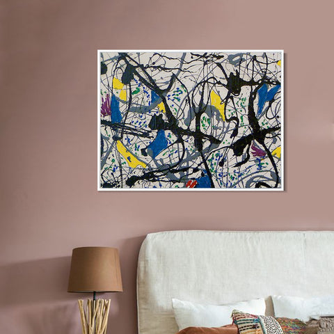 INVIN ART Framed Canvas Giclee Print Art Summertime No.9A,1948 by Jackson Pollock Abstract Wall Art Living Room Home Office Decorations