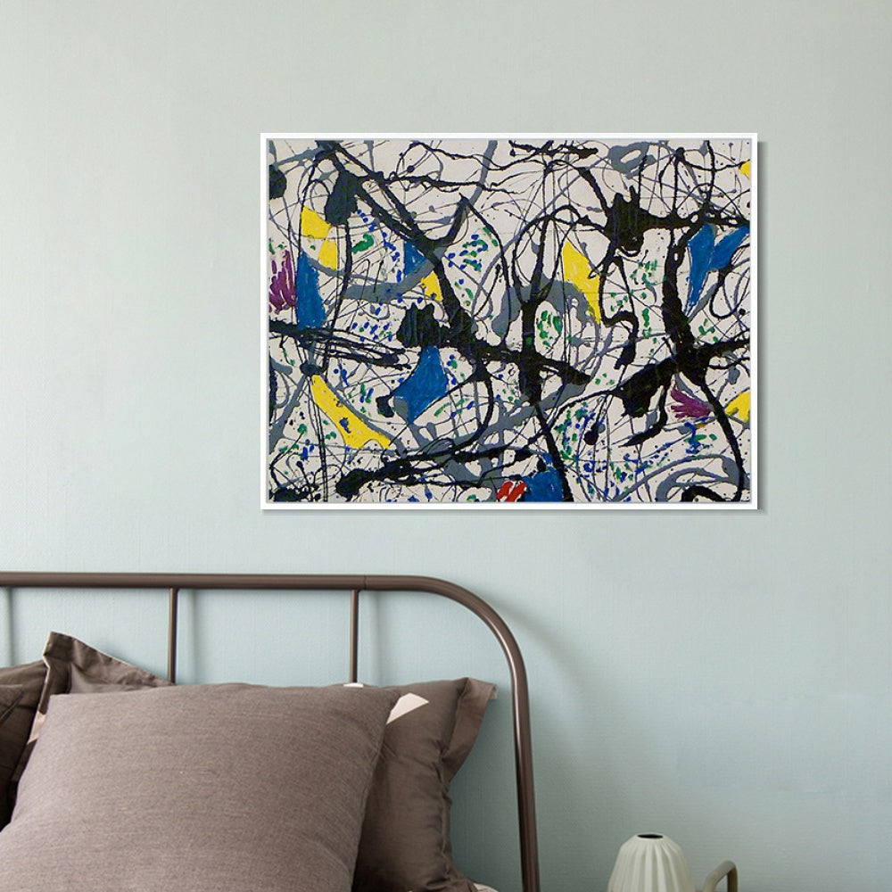 INVIN ART Framed Canvas Giclee Print Art Summertime No.9A,1948 by Jackson Pollock Abstract Wall Art Living Room Home Office Decorations