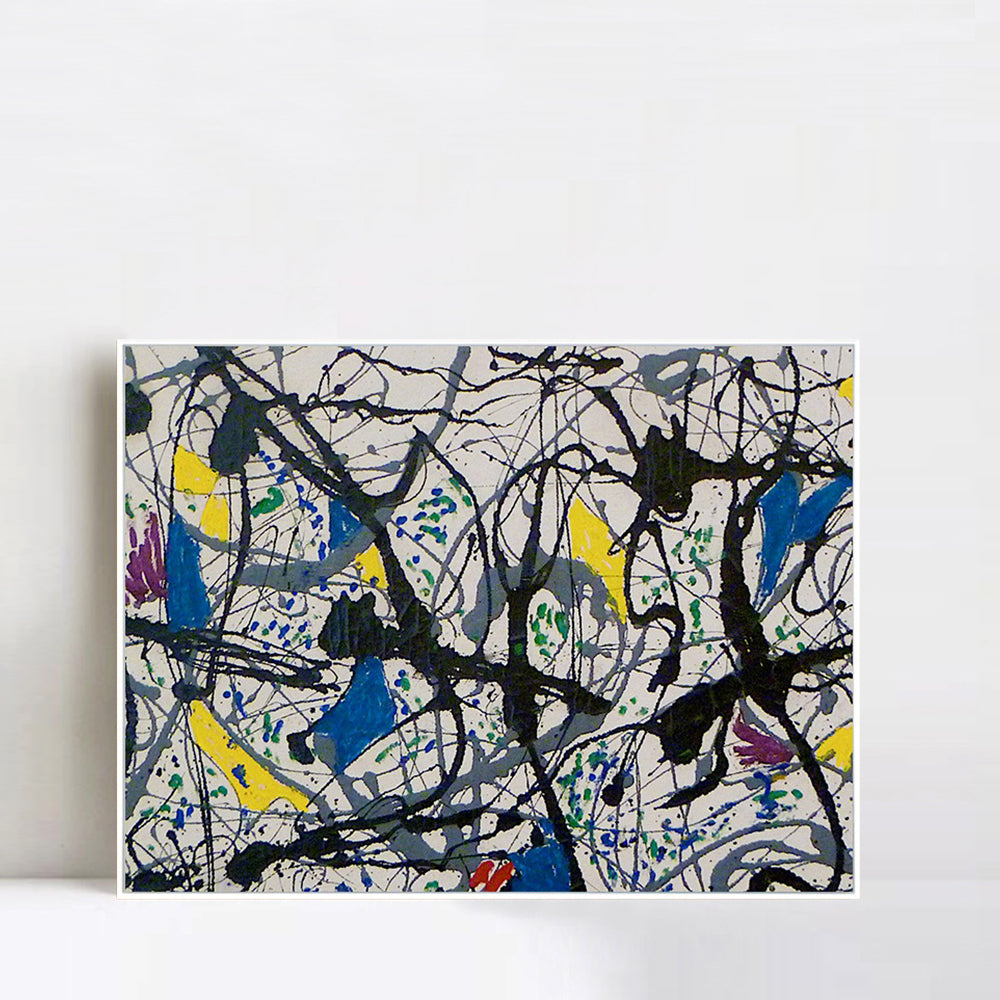 INVIN ART Framed Canvas Giclee Print Art Summertime No.9A,1948 by Jackson Pollock Abstract Wall Art Living Room Home Office Decorations