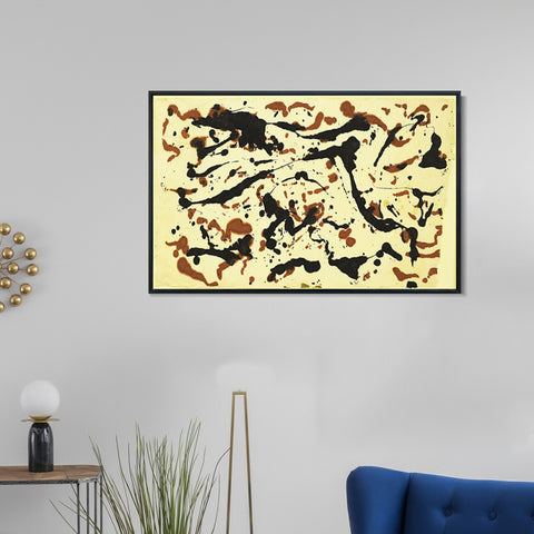 INVIN ART Framed Canvas Giclee Print Art Untitled (5) by Jackson Pollock Abstract Wall Art Living Room Home Office Decorations