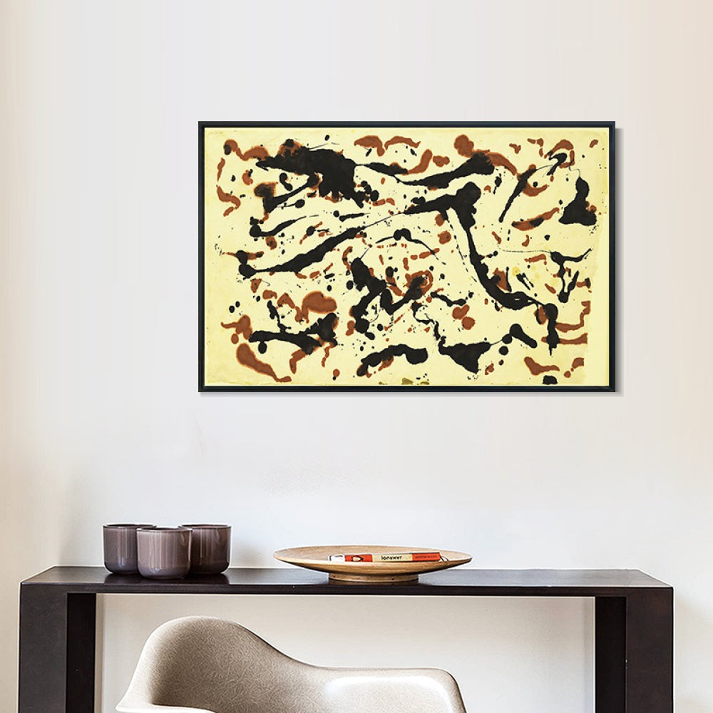 INVIN ART Framed Canvas Giclee Print Art Untitled (5) by Jackson Pollock Abstract Wall Art Living Room Home Office Decorations