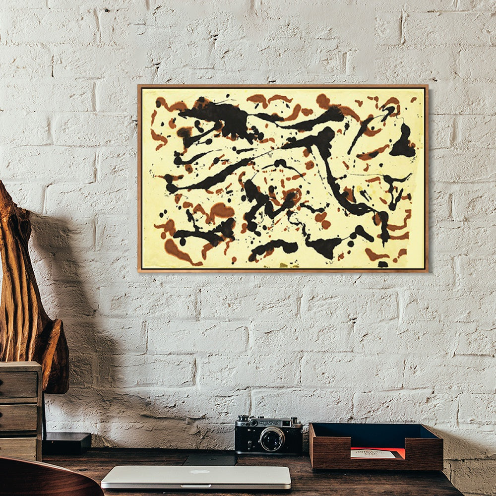 INVIN ART Framed Canvas Giclee Print Art Untitled (5) by Jackson Pollock Abstract Wall Art Living Room Home Office Decorations