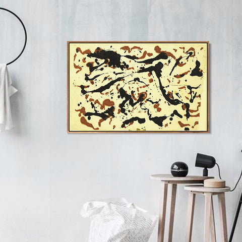 INVIN ART Framed Canvas Giclee Print Art Untitled (5) by Jackson Pollock Abstract Wall Art Living Room Home Office Decorations