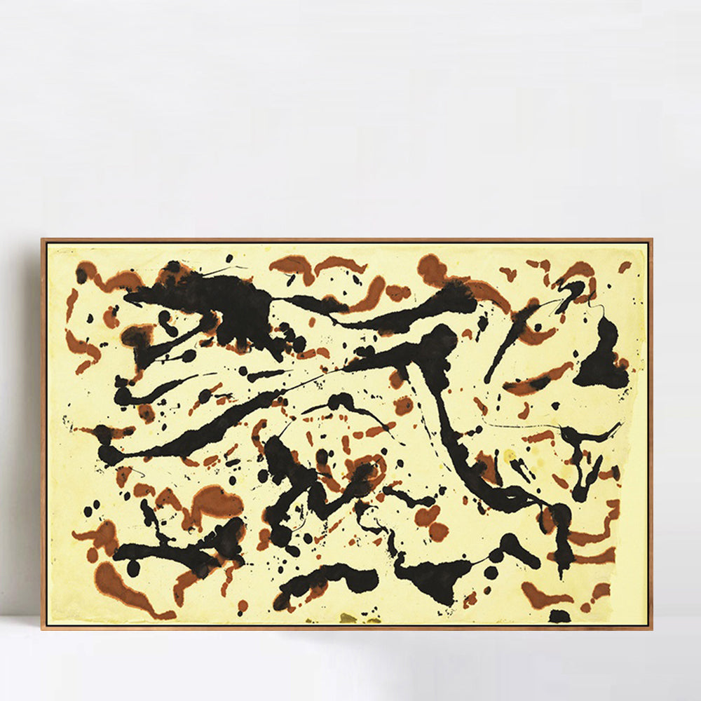 INVIN ART Framed Canvas Giclee Print Art Untitled (5) by Jackson Pollock Abstract Wall Art Living Room Home Office Decorations