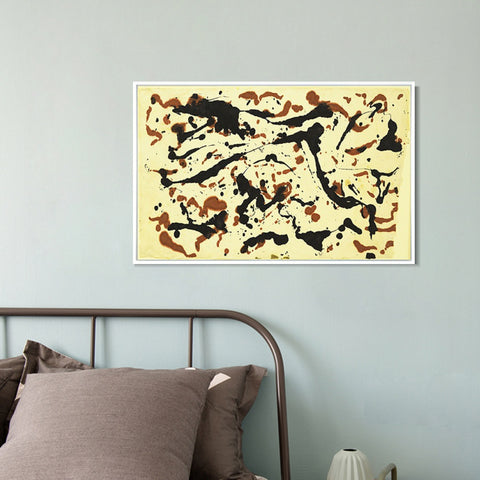 INVIN ART Framed Canvas Giclee Print Art Untitled (5) by Jackson Pollock Abstract Wall Art Living Room Home Office Decorations
