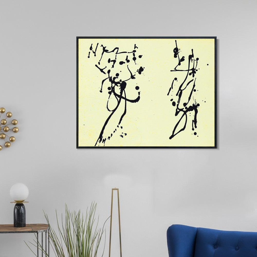 INVIN ART Framed Canvas Giclee Print Art Untitled (5) by Jackson Pollock Wall Art Living Room Home Office Decorations