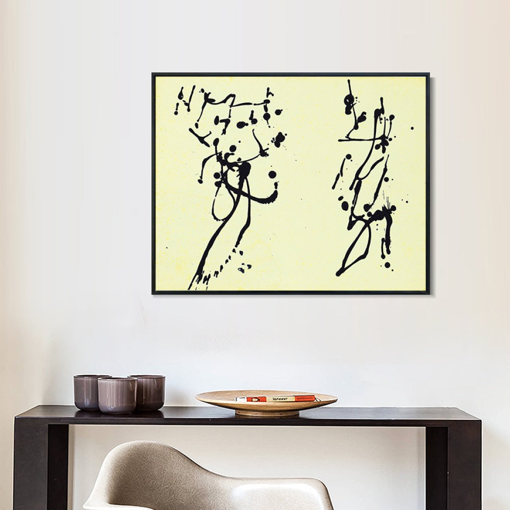 INVIN ART Framed Canvas Giclee Print Art Untitled (5) by Jackson Pollock Wall Art Living Room Home Office Decorations