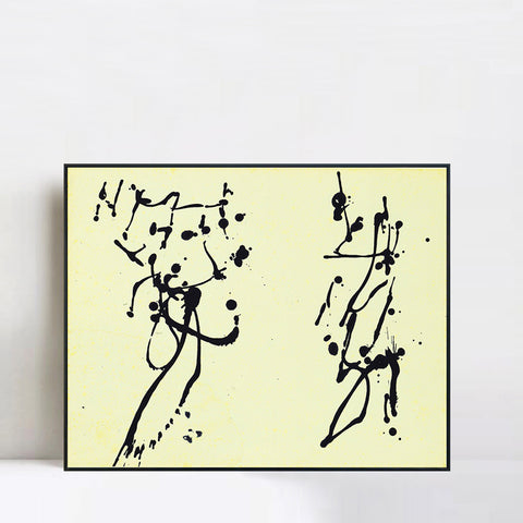 INVIN ART Framed Canvas Giclee Print Art Untitled (5) by Jackson Pollock Wall Art Living Room Home Office Decorations