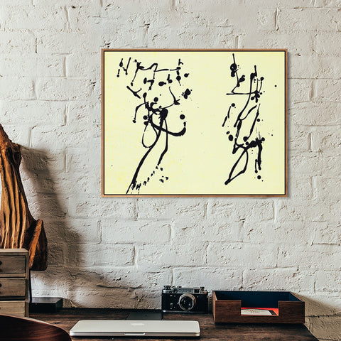 INVIN ART Framed Canvas Giclee Print Art Untitled (5) by Jackson Pollock Wall Art Living Room Home Office Decorations