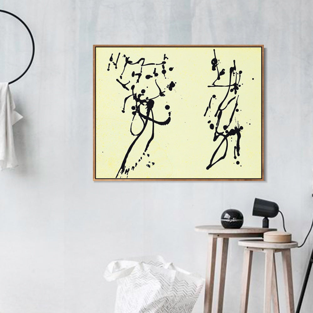 INVIN ART Framed Canvas Giclee Print Art Untitled (5) by Jackson Pollock Wall Art Living Room Home Office Decorations