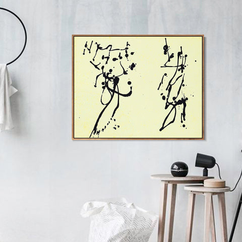 INVIN ART Framed Canvas Giclee Print Art Untitled (5) by Jackson Pollock Wall Art Living Room Home Office Decorations