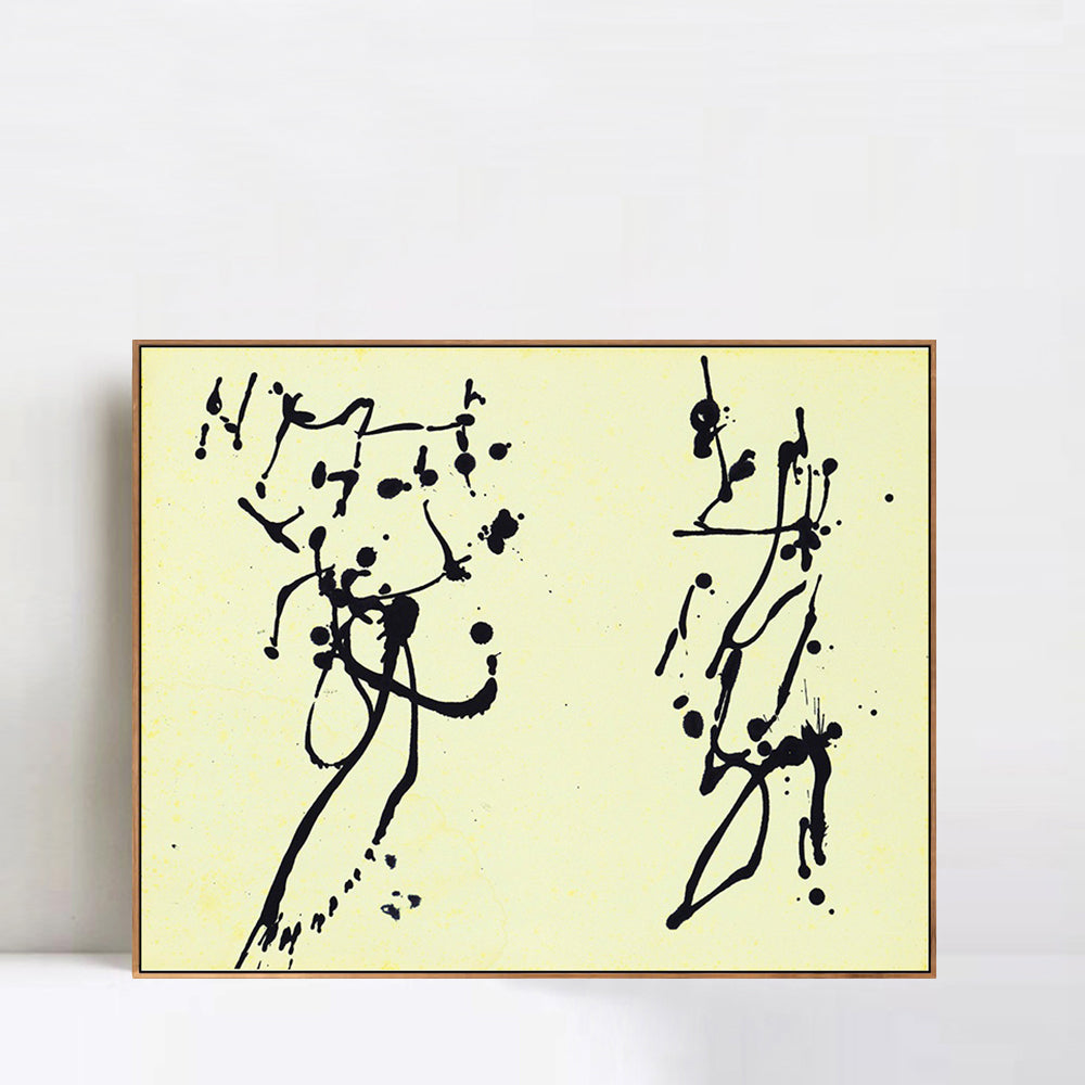 INVIN ART Framed Canvas Giclee Print Art Untitled (5) by Jackson Pollock Wall Art Living Room Home Office Decorations