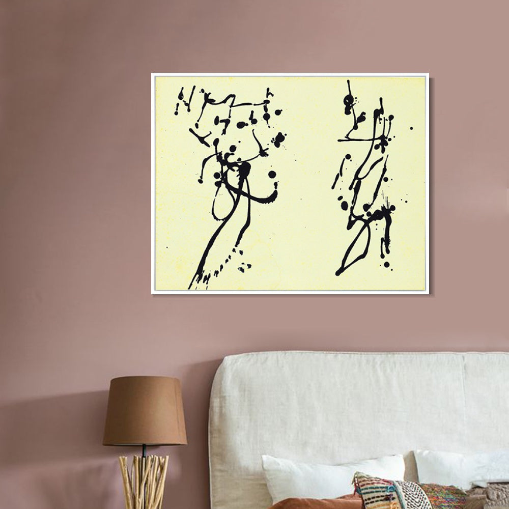 INVIN ART Framed Canvas Giclee Print Art Untitled (5) by Jackson Pollock Wall Art Living Room Home Office Decorations