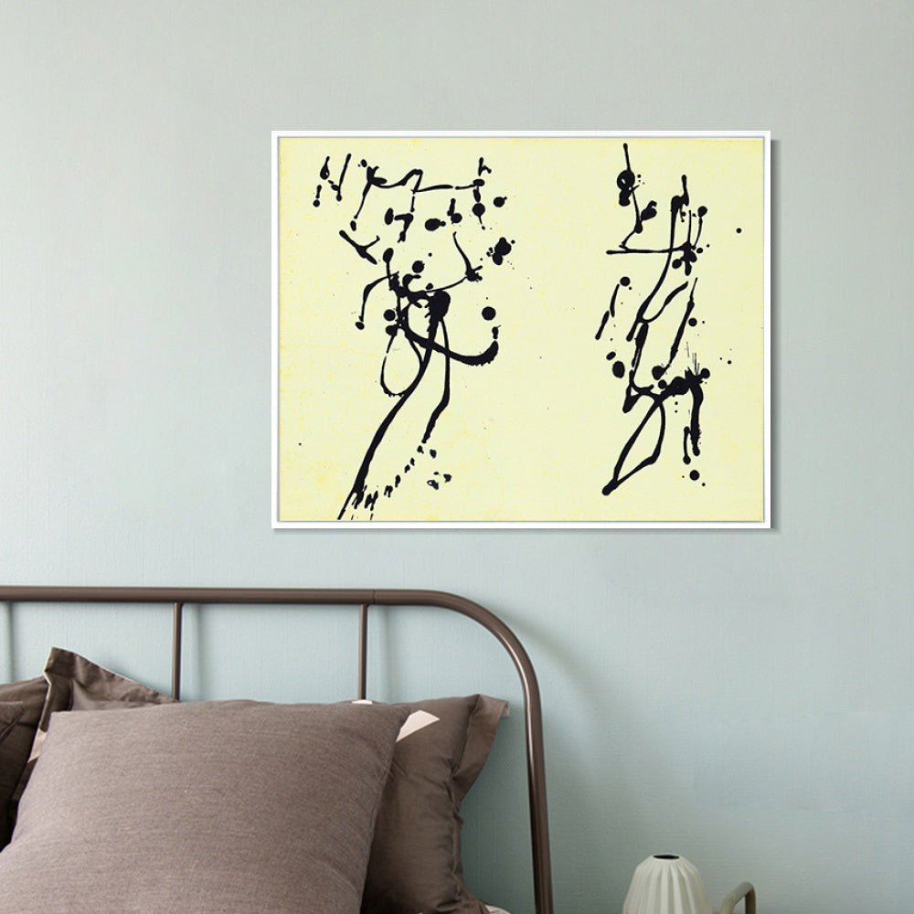 INVIN ART Framed Canvas Giclee Print Art Untitled (5) by Jackson Pollock Wall Art Living Room Home Office Decorations