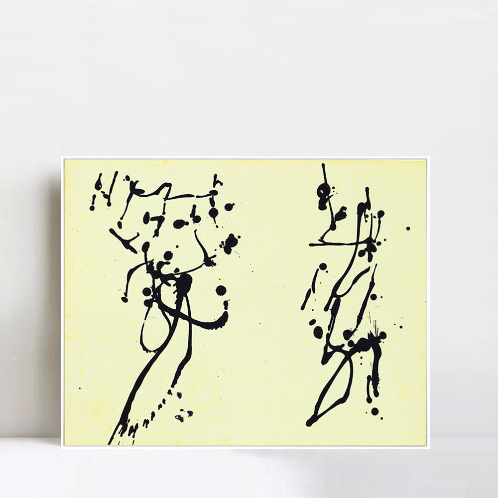 INVIN ART Framed Canvas Giclee Print Art Untitled (5) by Jackson Pollock Wall Art Living Room Home Office Decorations
