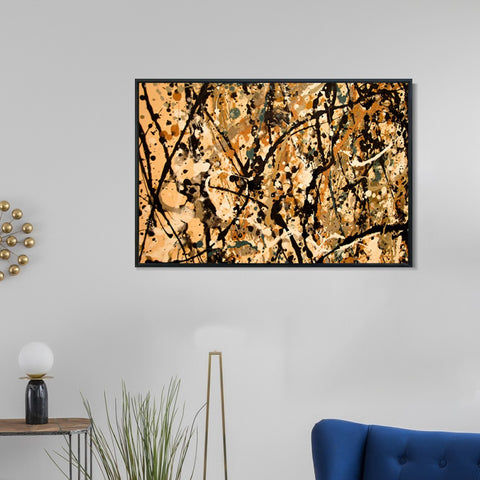 INVIN ART Framed Canvas Giclee Print Art Abstract Weddingdress by Jackson Pollock Abstract Wall Art Living Room Home Office Decorations