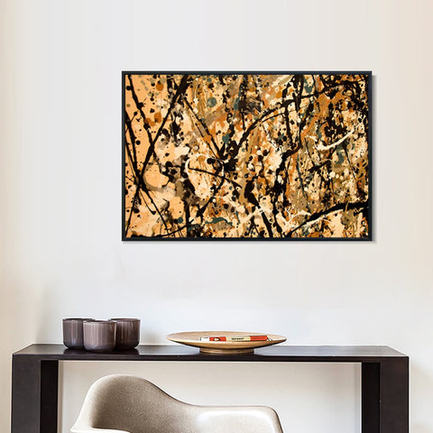 INVIN ART Framed Canvas Giclee Print Art Abstract Weddingdress by Jackson Pollock Abstract Wall Art Living Room Home Office Decorations