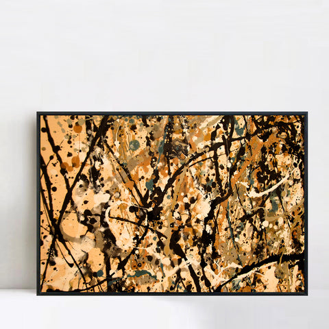 INVIN ART Framed Canvas Giclee Print Art Abstract Weddingdress by Jackson Pollock Abstract Wall Art Living Room Home Office Decorations