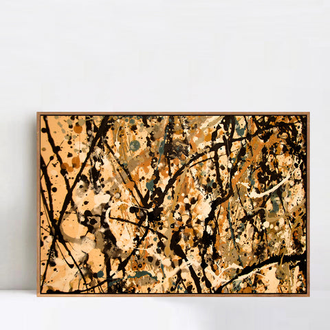 INVIN ART Framed Canvas Giclee Print Art Abstract Weddingdress by Jackson Pollock Abstract Wall Art Living Room Home Office Decorations
