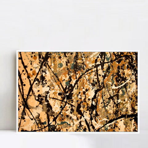 INVIN ART Framed Canvas Giclee Print Art Abstract Weddingdress by Jackson Pollock Abstract Wall Art Living Room Home Office Decorations