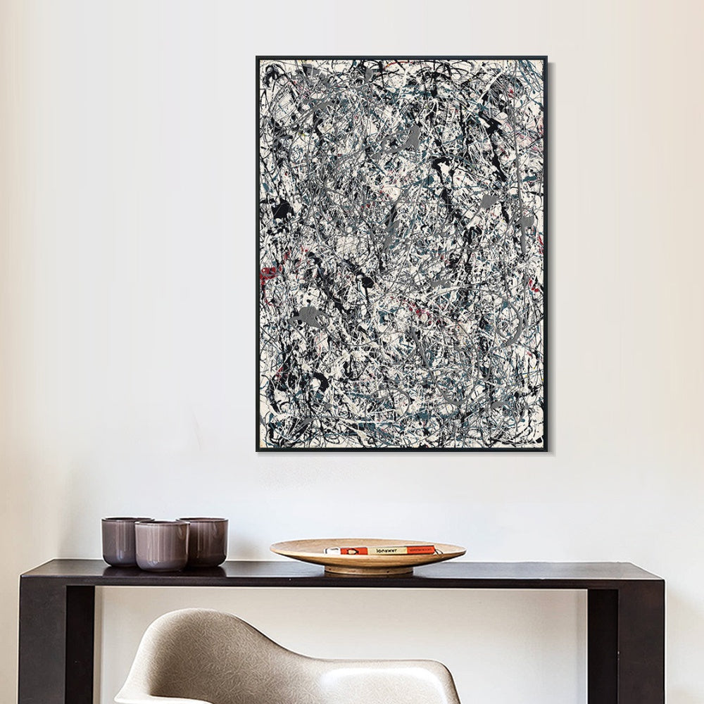 INVIN ART Framed Canvas Giclee Print Art Number 19 1948 by Jackson Pollock Abstract Wall Art