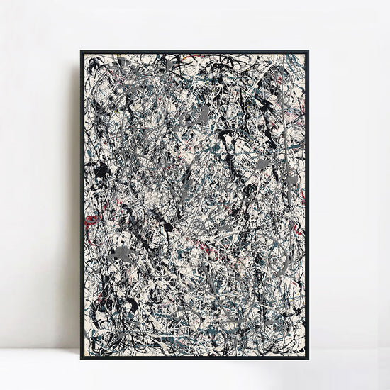 INVIN ART Framed Canvas Giclee Print Art Number 19 1948 by Jackson Pollock Abstract Wall Art Living Room Home Office Decorations