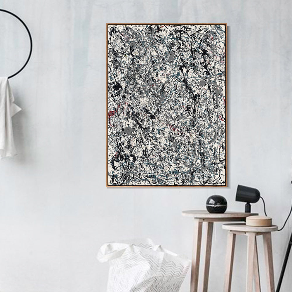 INVIN ART Framed Canvas Giclee Print Art Number 19 1948 by Jackson Pollock Abstract Wall Art