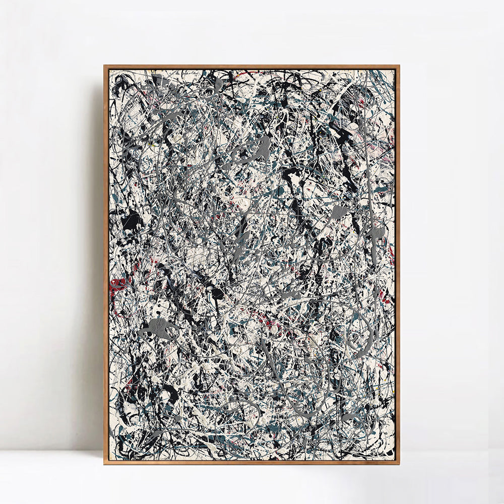 INVIN ART Framed Canvas Giclee Print Art Number 19 1948 by Jackson Pollock Abstract Wall Art