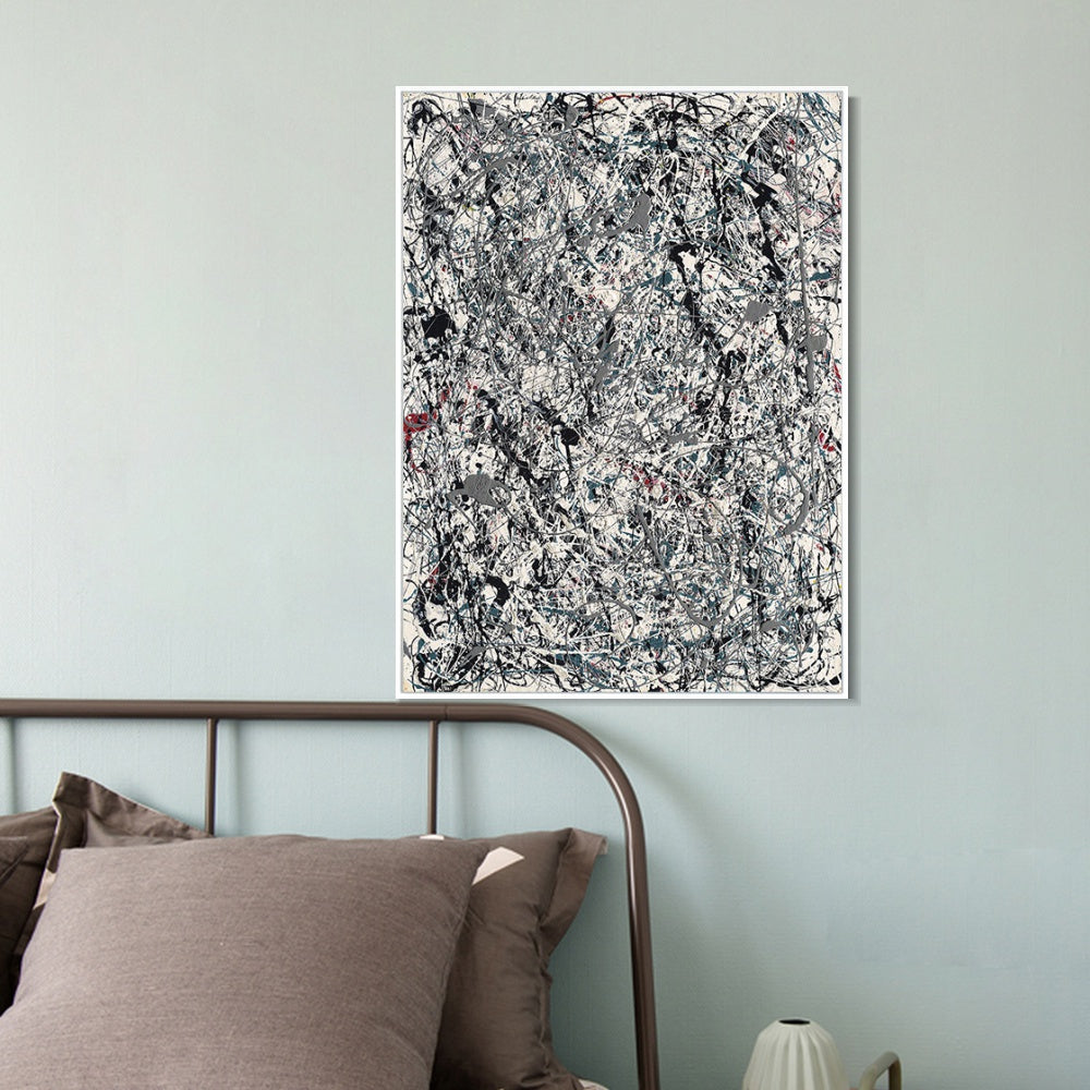 INVIN ART Framed Canvas Giclee Print Art Number 19 1948 by Jackson Pollock Abstract Wall Art