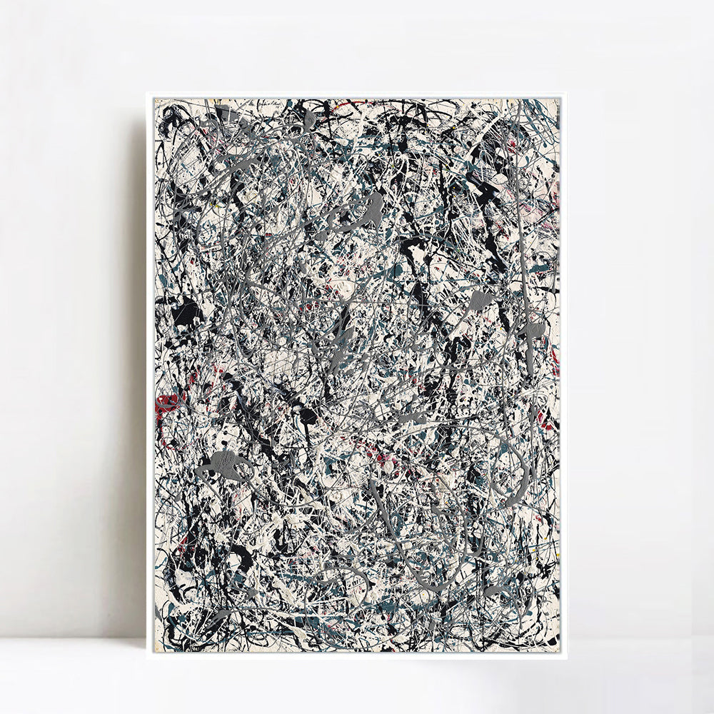 INVIN ART Framed Canvas Giclee Print Art Number 19 1948 by Jackson Pollock Abstract Wall Art