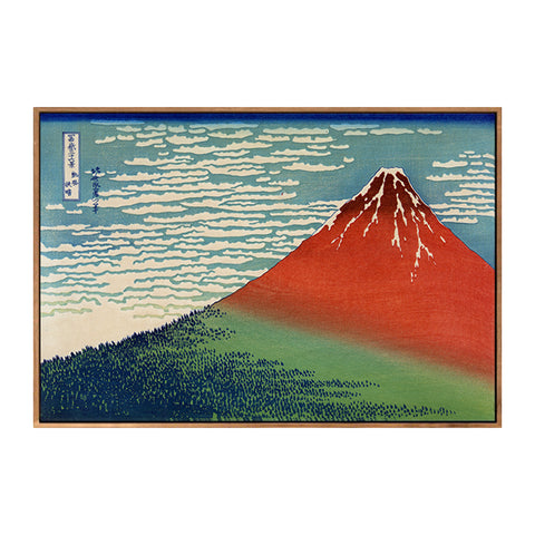 INVIN ART Framed Canvas Giclee Print Red Fuji (Mount Fuji in Clear Weather with a Southerly Breeze) by Katsushika Hokusai Wall Art Living Room Home Office Decorations