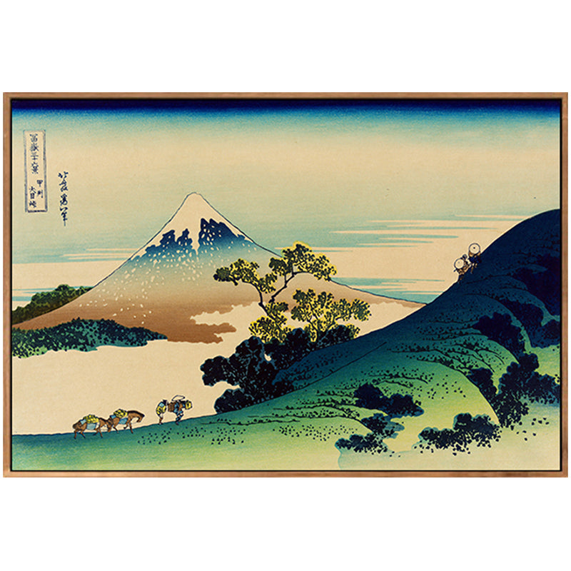 INVIN ART Framed Canvas Giclee Print Entitled Inume Pass in The Kai Province,Japan,with Mount Fuji in The Background by Katsushika Hokusai Wall Art Living Room Home Office Decorations