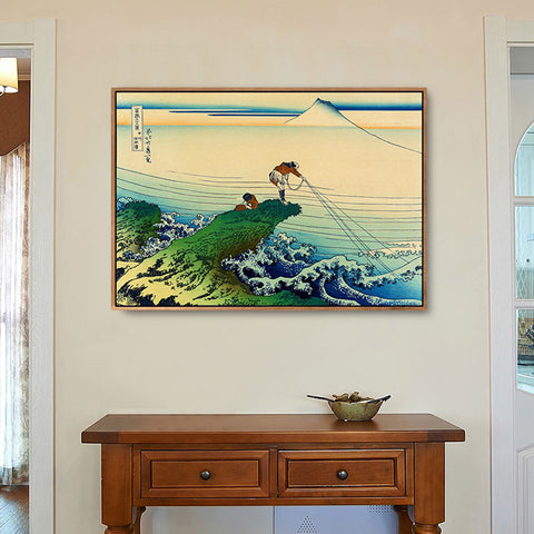 INVIN ART Framed Canvas Giclee Print Kajikazawa in Kai Province by Katsushika Hokusai Wall Art Living Room Home Office Decorations