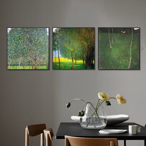 INVIN ART Combo Painting 3 Pieces Framed Canvas Giclee Print Art Series#19 by Gustav Klimt Wall Art Living Room Home Office Decorations